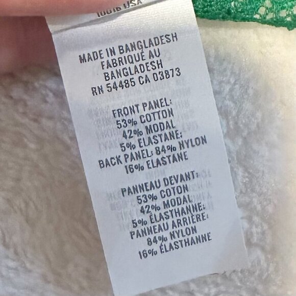 NWT Aerie Holiday Green Floral Lace Ribbed Bralette Crop Top - Size: Medium - Picture 4 of 6